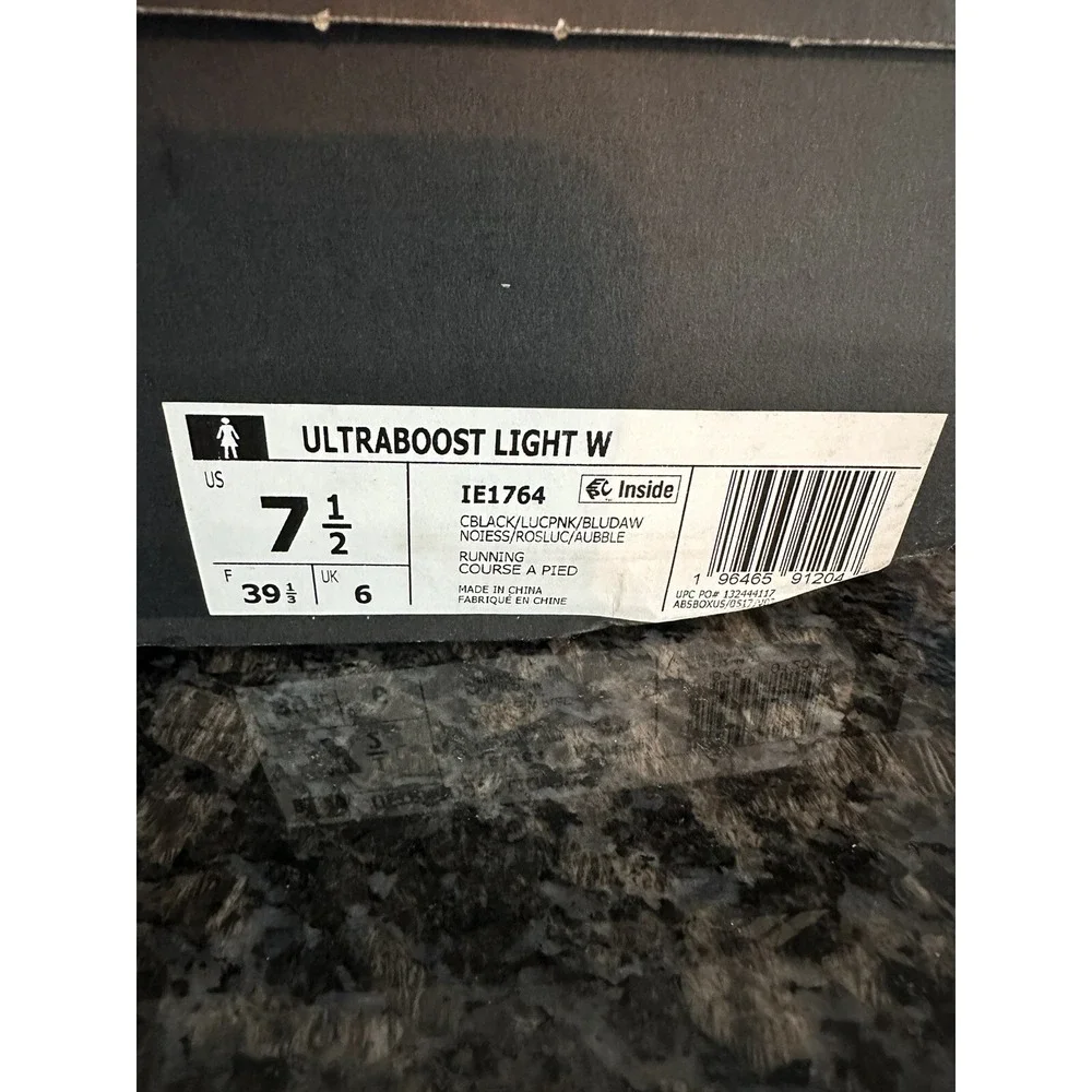 NEW Adidas Ultraboost Light running shoes‎ women's 7.5 Lucid Pink, Black. IE1764
